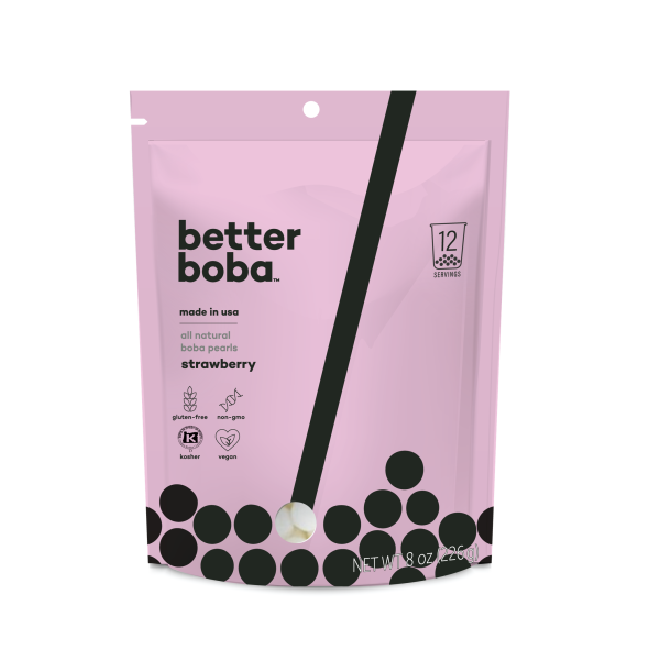 strawberry boba pearls