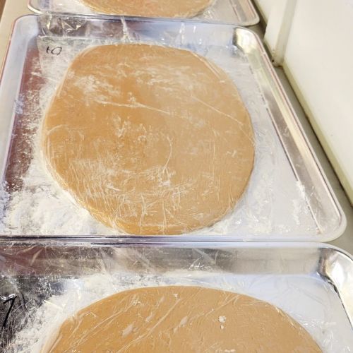 fresh, all natural boba dough resting